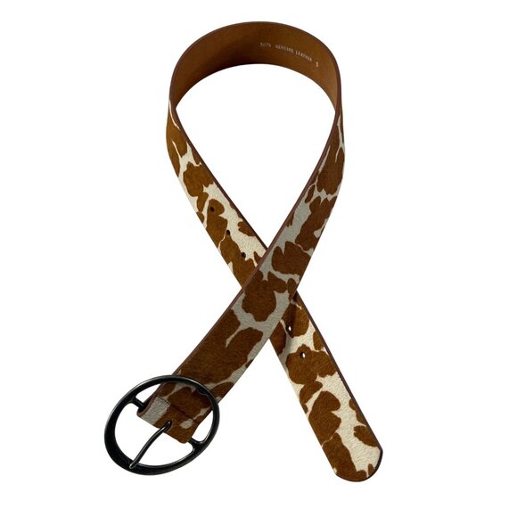 Cow print Leather Belt With Metal Buckle Size S - Picture 8 of 8